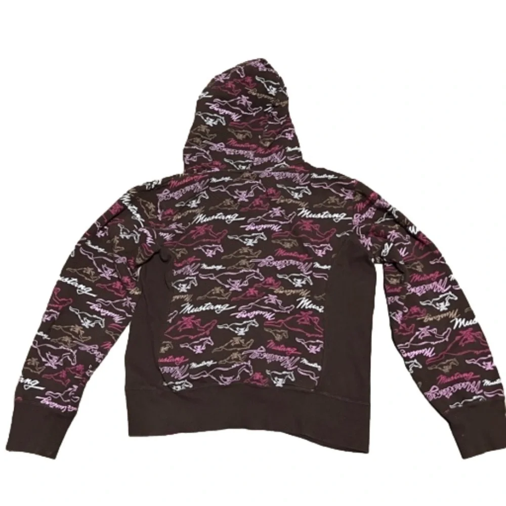 Ford Mustang Brown Pullover Logo & Horses Cotton Polyester Lining Junior Size L - Picture 6 of 9
